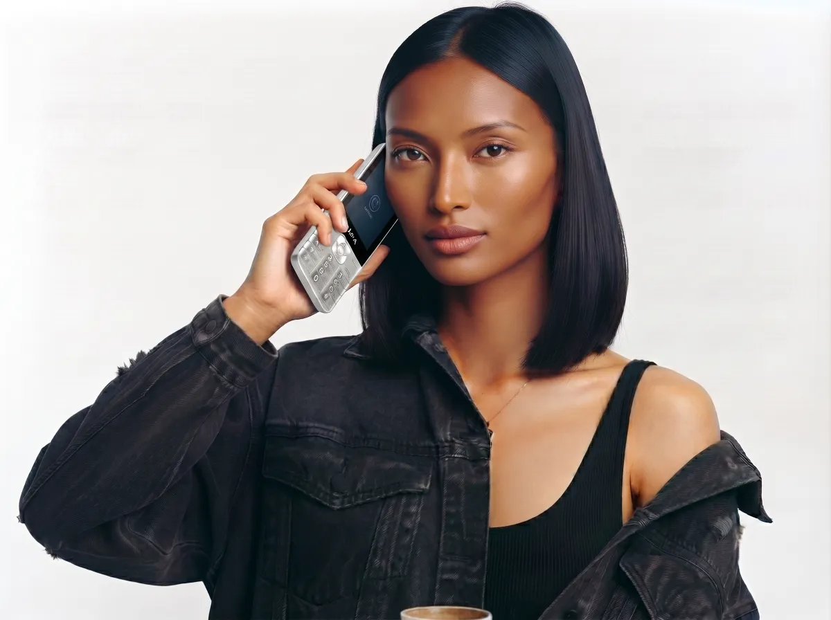 Woman taking a call on a phone from Hanika Balay